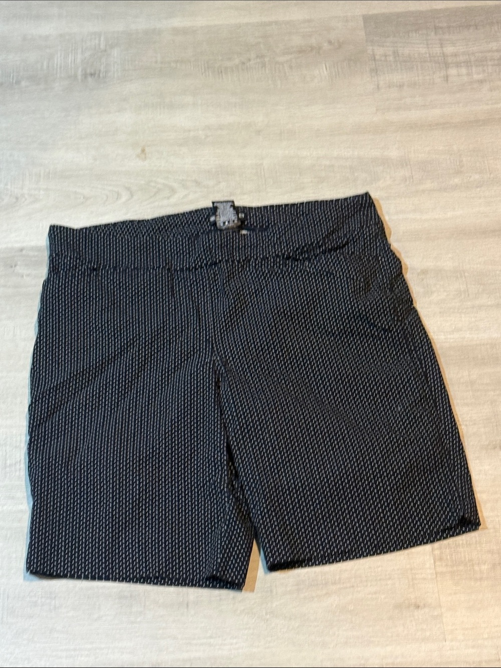 Hilary Radley Black Micro-Pattern High Waist Women’s Shorts